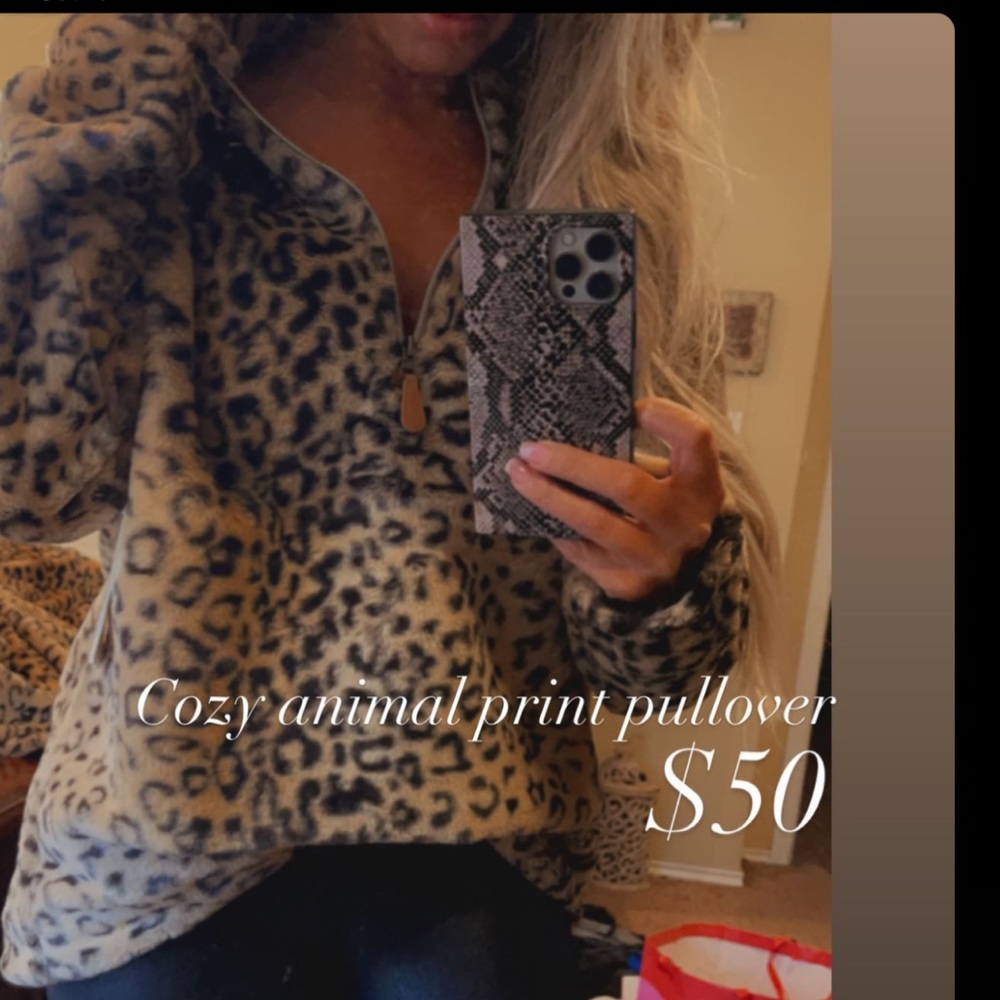 This Cozy Fierce faux fur leopard print pullover will be your go!